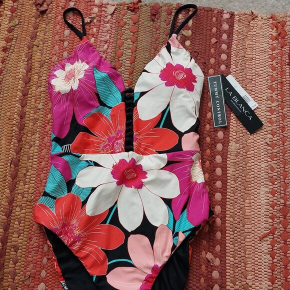 NWT La Blanca Reversible One Piece Swimsuit - Picture 1 of 4